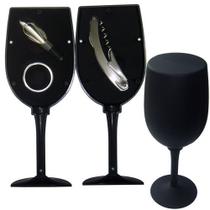 Kit Abridor de Vinho Tipo Taça 3pçs Preto - Casita