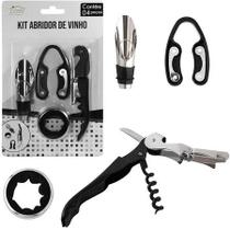 Kit Abridor De Vinhos Saca Rolha Cortador Lacres Acessorios
