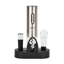 Kit Abridor Elétrico de Vinho Portátil Joog Jg-ew2 Led Prata