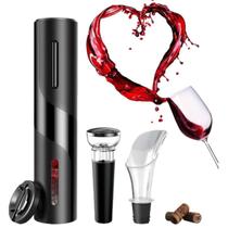 Kit Abridor Elétrico para vinhos 4 em 1 Luatek Preto Kit Abridor Elétrico para vinhos 4 em 1 Luatek Preto
