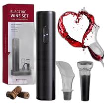 Kit Abridor Vinho Elétrico 4 Em 1 Rolha Automático Pilha