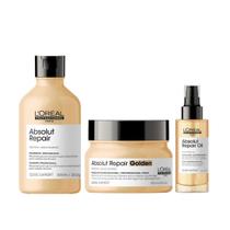 Kit Abs Repair Gold Sh 300ml + Masc Light 250ml + Óleo 90ml Kit Abs Repair Gold Sh 300ml + Masc Light 250ml + Óleo 90ml