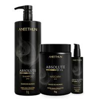 Kit Absolut Oil Shampoo 1L + Máscara 1Kg + Finalizador Aneethun Kit Absolut Oil Shampoo 1L + Máscara 1Kg + Finalizador Aneethun