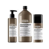 Kit Absolut Repair Molecular Shampoo 1,5L, Serúm e Leave-in - LÓreal