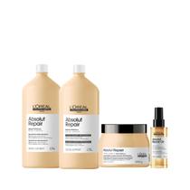 Kit Absolut Repair Shampoo e Condicionador 1,5L , Mascara 500ml e Oil Reparador 90ml - L'Oreal Professionnel Kit Absolut Repair Shampoo e Condicionador 1,5L , Mascara 500ml e Oil Reparador 90ml - L'Oreal Professionnel