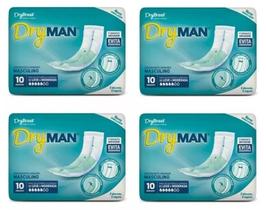 kit Absorvente Adulto Masculino Dry Man (4 Pacotes C/10 Un)