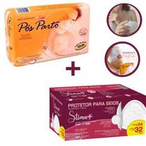 Kit Absorvente Pós Parto 15 Unidades Protetor Stima Para Seios 32 Unidades Gravidez Maternidade