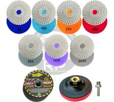 Kit Acabamento 45 Graus Porcelanato (Lixa Diamantada 100 + Rebolo Mini 120 + Suporte C/Adaptador)