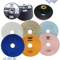 Kit Acabamento 45 Porcelanato 3 Lixas 1 Rebolo 1 Suporte