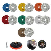 Kit Acabamento 45 Porcelanato 7 Lixas Diamantadas Mármore 1 Suporte 1 Rebolo