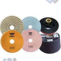 Kit Acabamento 45º Porcelanato 1 Rebolo 120 2 Lixa 1 Suporte