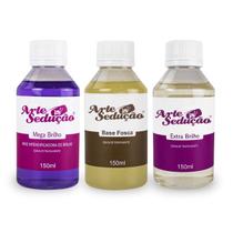 Kit Acabamento Base Fosca Mega Brilho Extra Brilho 150ml Manicure Nail Designer Nail Art Unhas Decoração de Unhas