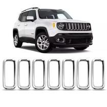 Kit Acabamento Grade Dianteira Renegade 15 A 18 Cromado 5 pc