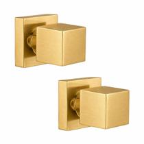 Kit Acabamento para Registro base deca Quadrado de 1/2 ou 3/4 com 2 unidades Dourado Escovado Kit Acabamento para Registro base deca Quadrado de 1/2 ou 3/4 com 2 unidades Dourado Escovado