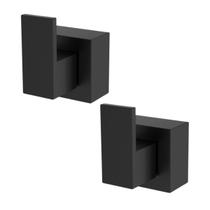 Kit Acabamento para Registro base padrão Deca com 2 unidades Alavanca de 1/2 ou 3/4 Gaveta Pressão Preto Fosco Metal