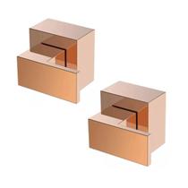 Kit Acabamento para Registro base padrão Deca com 2 unidades Alavanca de 1/2 ou 3/4 Pressão Gaveta Rose Gold Brilhante Metal