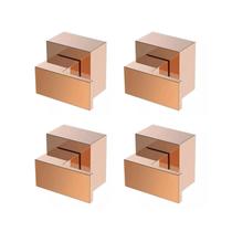 Kit Acabamento para Registro base padrão Deca com 4 unidades Alavanca de 1/2 ou 3/4 Pressão Gaveta Rose Gold Brilhante Metal