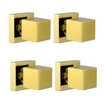 Kit Acabamento para Registro base padrão Deca com 4 unidades Quadrado de 1/2 ou 3/4 Pressão Gaveta Dourado Brilhante Metal Kit Acabamento para Registro base padrão Deca com 4 unidades Quadrado de 1/2 ou 3/4 Pressão Gaveta Dourado Brilhante Metal