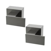 Kit Acabamento para Registro base padrão Docol Alavanca de 1/2 ou 3/4 Pressão Geral com 2 unidades Cinza Grafite Metal