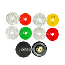 Kit Acabamento Porcelanato e Mármore 4 Lixas Grãos 100/200/400/800 + Suporte Emborrachado Rígido