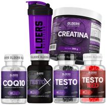 Kit Academia Completo Creatina Testo CoQ10 Shaker suplementação Kit Academia Completo Creatina Testo CoQ10 Shaker suplementação
