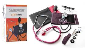 KIT ACADEMICO APARELHO PRESSAO NYLON tiras autocolantes COM ESTETO RAPAPORT BORDO P A MED