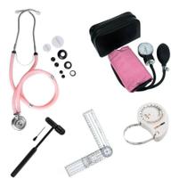 Kit Acadêmico Com Esfigmo Esteto Martelo Trena Goniometro