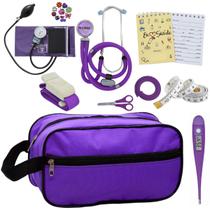 Kit Academico Enfermagem Esfigmomanometro Aparelho de Pressao Estetoscopio Multi Necessaire Estagio PA MED