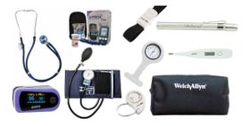 Kit Acadêmico Iniciante De Enfermagem P. A. MED E Oximetro LCM Com Gráfico De Curva