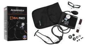 Kit Acadêmico Linha Black P.A. Med Aparelho de Pressão E Estetoscópio Completo