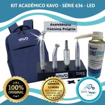 KIT ACADEMICO ODONTOLOGICO KAVO SÉRIE 636 LED COM MOCHILA E UNISPRAY Peças de mão Odonto DENTISTA