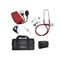 KIT Acadêmico Premium Vermelho (Esfig + Esteto + Termômetro + Garrote + Bolsa) Kitestpp - Premium