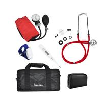 KIT Acadêmico Premium Vermelho (Esfig + Esteto + Termômetro + Garrote + Bolsa) - Premium