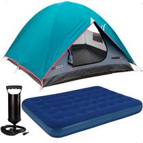 Kit Acampamento Barraca Cherokee GT 3 à 4 Pessoas NTK Mais Colchão Casal E Bomba Infladora Compacta Impermeável Resistente