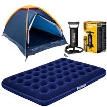 Kit Acampamento Barraca Panda 4 Ntk + Colchão Casal + Bomba