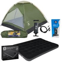 Kit Acampamento Bel Barraca 2 Pessoas com Colchão Inflável e Inflador Manual