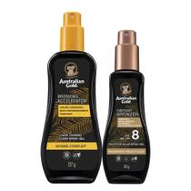 Kit Acelerador Dark AG Tanning 237g e Protetor Solar Spray FPS 8 Australian Gold 125ml