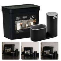 Kit Acessório Bancada Cozinha Pia Lixeira 3,5L Esconde Sacolinha Porta Detergente Líquido 450ml Kit Acessório Bancada Cozinha Pia Lixeira 3,5L Esconde Sacolinha Porta Detergente Líquido 450ml