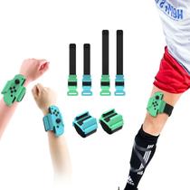 Kit Acessório Bandage de Nintendo Switch e Oled Joy-Pad 2 Pulseiras Pulso 2 Pulseiras Perna N-Switch