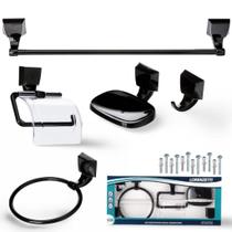 Kit Acessório Banheiro 5 Pcs F24 2000 Preto Lorenzetti