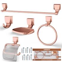 Kit Acessório Banheiro 5 Pcs F24 2000 Rose Gold Lorenzetti