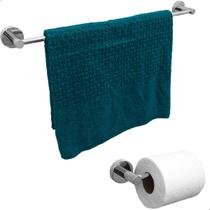 Kit Acessório Banheiro Cromado Brilhoso Porta Toalha 60cm E Porta Papel Higiênico Inox Brilhoso Suporte Toalheiro Papeleira 2pç Conjunto Jogo Lavabo Kit Acessório Banheiro Cromado Brilhoso Porta Toalha 60cm E Porta Papel Higiênico Inox Brilhoso Suporte Toalheiro Papeleira 2pç Conjunto Jogo Lavabo
