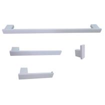 Kit acessório banheiro inox branco essenza vii 15