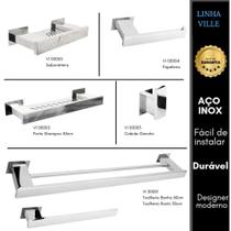 Kit acessório banheiro inox polido luxo 6 peças vii 18