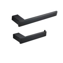 Kit acessório banheiro inox preto duo luxo vii 13