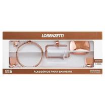 Kit Acessório Banheiro Lorenzetti 5 Pçs Rose Gold 2000 F24