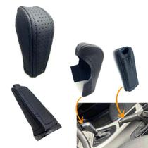 Kit acessório couro para manopla câmbio e alavanca freio Bmw serie 1 116i 118i 120i 2010 2011 2012