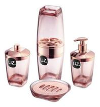 Kit acessorio de banheiro rose gold