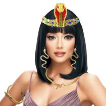 Kit Acessório Fantasia Cleopatra Festa Carnaval 5 Produtos Kit Acessório Fantasia Cleopatra Festa Carnaval 5 Produtos