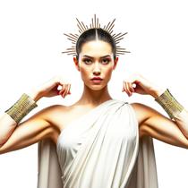 Kit Acessório Fantasia Deusa do Sol: Tiara Coroa + 2 Braceletes = 3 Produtos Festa Fantasia Carnaval Kit Acessório Fantasia Deusa do Sol: Tiara Coroa + 2 Braceletes = 3 Produtos Festa Fantasia Carnaval